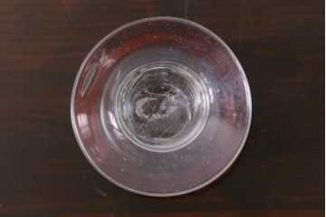 アンティーク雑貨　大正期　赤縁　上品な赤い色が目をひく氷コップ(吹ガラス)(R-037393)