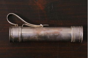 アンティーク雑貨　シルバー製　ゴルフバック楊枝入れ　アイアン楊枝(銀製ピック)(R-037395)