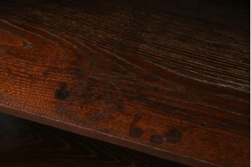 アンティーク家具　和製アンティーク　栓材の質感と象嵌細工がレトロな楔(くさび)式本棚(ブックシェルフ、飾り棚、陳列棚)(R-037398)