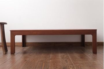 レトロ家具　エンジュ材　漆塗り　折り畳み式の珍しい座卓(ローテーブル)(R-037405)