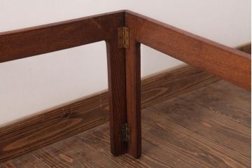 レトロ家具　エンジュ材　漆塗り　折り畳み式の珍しい座卓(ローテーブル)(R-037406)