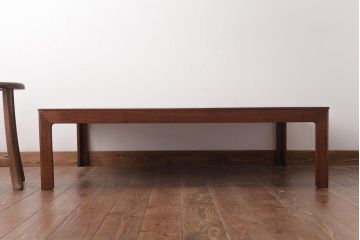 レトロ家具　エンジュ材　漆塗り　折り畳み式の珍しい座卓(ローテーブル)(R-037406)