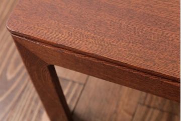 レトロ家具　エンジュ材　漆塗り　折り畳み式の珍しい座卓(ローテーブル)(R-037406)