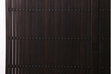 アンティーク建具　和製アンティーク　深い色合いが趣きのある平格子戸2枚セット(引き戸、建具)(R-037410)