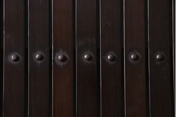 アンティーク建具　和製アンティーク　深い色合いが趣きのある平格子戸2枚セット(引き戸、建具)(R-037410)