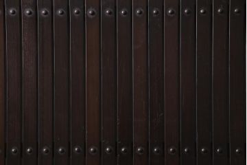 アンティーク建具　和製アンティーク　深い色合いが趣きのある平格子戸2枚セット(引き戸、建具)(R-037410)