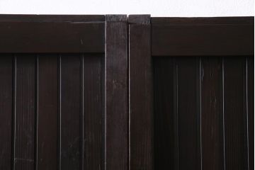 アンティーク建具　和製アンティーク　深い色合いが趣きのある平格子戸2枚セット(引き戸、建具)(R-037410)