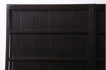 アンティーク建具　和製アンティーク　深い色合いが趣きのある平格子戸2枚セット(引き戸、建具)(R-037410)