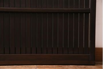 アンティーク建具　和製アンティーク　深い色合いが趣きのある平格子戸2枚セット(引き戸、建具)(R-037410)