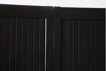 アンティーク建具　和製アンティーク　深い色合いが趣きのある平格子戸2枚セット(引き戸、建具)(R-037411)