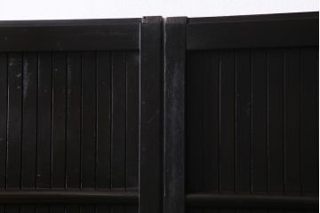 アンティーク建具　和製アンティーク　深い色合いが趣きのある平格子戸2枚セット(引き戸、建具)(R-037411)