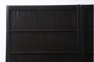 アンティーク建具　和製アンティーク　深い色合いが趣きのある平格子戸2枚セット(引き戸、建具)(R-037411)