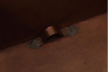 アンティーク雑貨　指物家具　漆塗り　ケヤキ材　黒柿の縁がポイントの角火鉢(木製火鉢、箱火鉢)(R-037413)