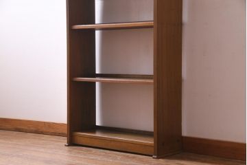 レトロ家具　昭和中期　クスノキ材のシンプルな本棚(飾り棚、陳列棚)(R-037414)
