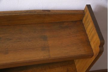 レトロ家具　昭和中期　クスノキ材のシンプルな本棚(飾り棚、陳列棚)(R-037414)