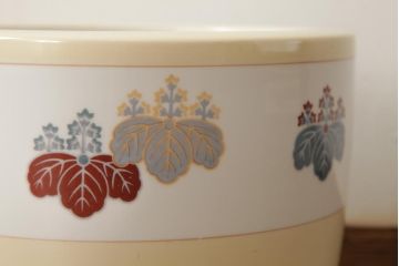 アンティーク雑貨　オールドノリタケ(則武、日陶)　桐紋が和モダンを盛り上げる火鉢(手あぶり、鉢カバー、傘立て)(R-037419)