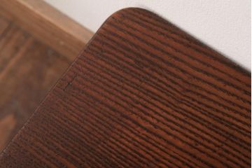 レトロ家具　和製アンティーク　大正期　栗材　素朴な木の風合いが温かみを感じる角ちゃぶ台(ローテーブル、折り畳みテーブル)(R-037424)