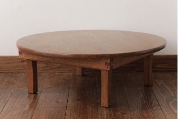 アンティーク家具　ラワン材　懐かしさ感じる木味のレトロなちゃぶ台(座卓、ローテーブル)(R-037426)