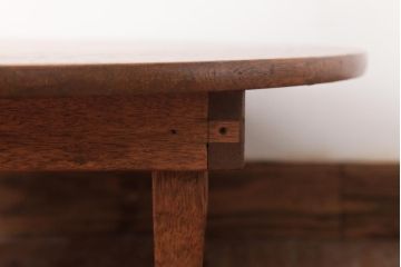 アンティーク家具　ラワン材　懐かしさ感じる木味のレトロなちゃぶ台(座卓、ローテーブル)(R-037426)