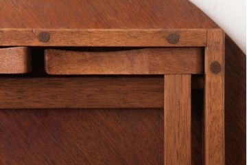 アンティーク家具　ラワン材　懐かしさ感じる木味のレトロなちゃぶ台(座卓、ローテーブル)(R-037426)