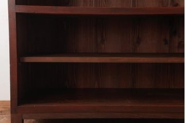 アンティーク家具　和製アンティーク　当店オリジナルガラス　前面ヒノキ材　昔懐かしい和の雰囲気漂うリメイクキャビネット(収納棚、ガラス戸棚、サイドボード)(R-037427)