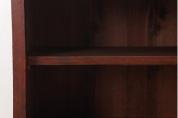 アンティーク家具　和製アンティーク　当店オリジナルガラス　前面ヒノキ材　レトロな雰囲気漂うリメイクキャビネット(収納棚、ガラス戸棚、サイドボード)(R-037428)