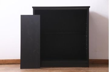 アンティーク家具　ラフジュ工房オリジナル　古建具リメイク　組子の引き戸が風情漂うキャビネット(収納棚、戸棚、書院戸)(R-037430)
