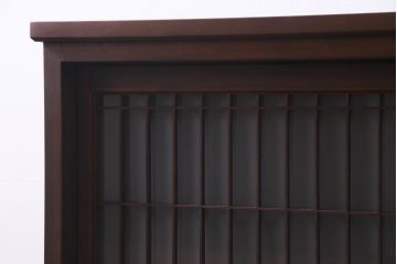 ラフジュ工房オリジナル　古建具リメイク　風情漂う組子引き戸のキャビネット(収納棚、戸棚、書院戸)(R-037431)