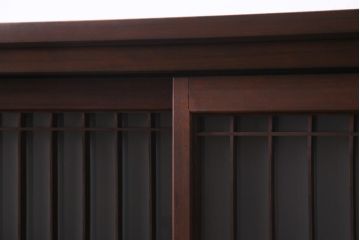 ラフジュ工房オリジナル　古建具リメイク　風情漂う組子引き戸のキャビネット(収納棚、戸棚、書院戸)(R-037431)