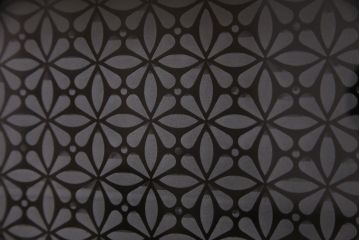 レトロ家具　モールガラス・当店オリジナルガラス入りのノスタルジックなキャビネット(収納棚、戸棚)(R-037433)