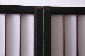 アンティーク家具　和製アンティーク　腰板ケヤキ材　黒塗りの枠がモダンな障子戸4枚セット(引き戸、建具)(R-037440)