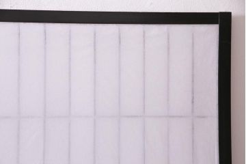 アンティーク家具　和製アンティーク　腰板ケヤキ材　黒塗りの枠がモダンな障子戸4枚セット(引き戸、建具)(R-037440)