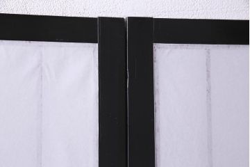 アンティーク家具　和製アンティーク　腰板ケヤキ材　黒塗りの枠がモダンな障子戸4枚セット(引き戸、建具)(R-037440)