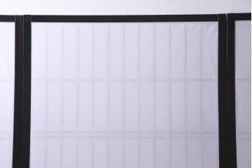 アンティーク家具　和製アンティーク　腰板ケヤキ材　黒塗りの枠がモダンな障子戸4枚セット(引き戸、建具)(R-037440)