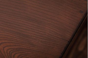 アンティーク家具　薄型　丸脚がレトロな栓材製の文机(ローテーブル、センターテーブル)(R-037441)