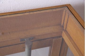 レトロ家具　ナラ材　パンケースとして使われていた木の魅力たっぷりのガラスケース(ショーケース、陳列棚)(R-037445)