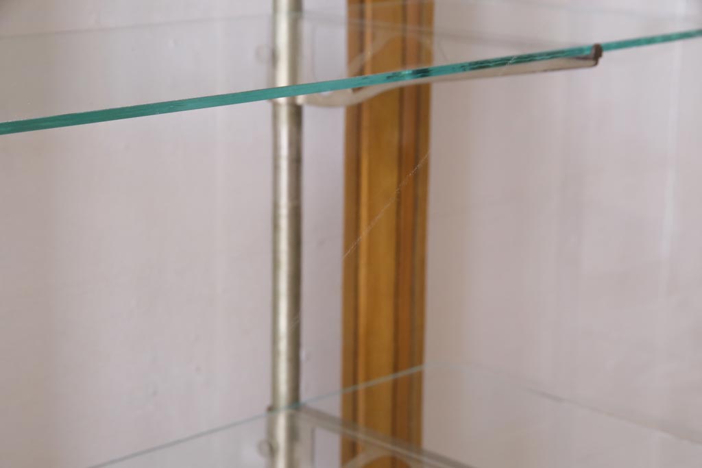 レトロ家具　ナラ材　パンケースとして使われていた木の魅力たっぷりのガラスケース(ショーケース、陳列棚)(R-037445)