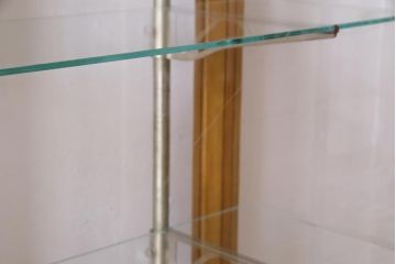 レトロ家具　ナラ材　パンケースとして使われていた木の魅力たっぷりのガラスケース(ショーケース、陳列棚)(R-037445)