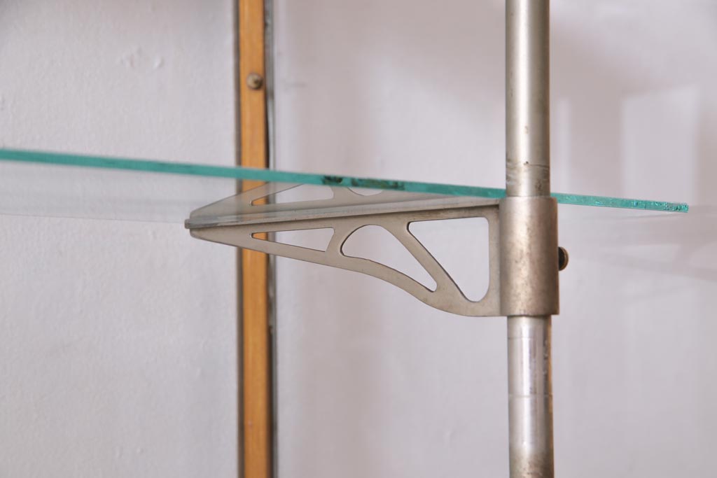 レトロ家具　ナラ材　パンケースとして使われていた木の魅力たっぷりのガラスケース(ショーケース、陳列棚)(R-037445)