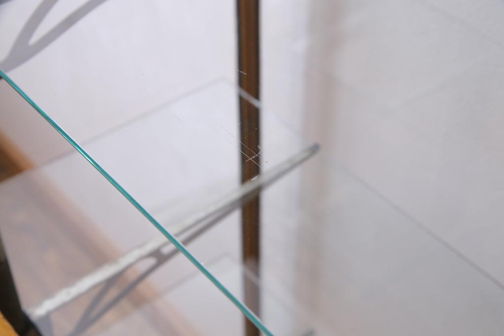 レトロ家具　ナラ材　パンケースとして使われていた木の魅力たっぷりのガラスケース(ショーケース、陳列棚)(R-037445)