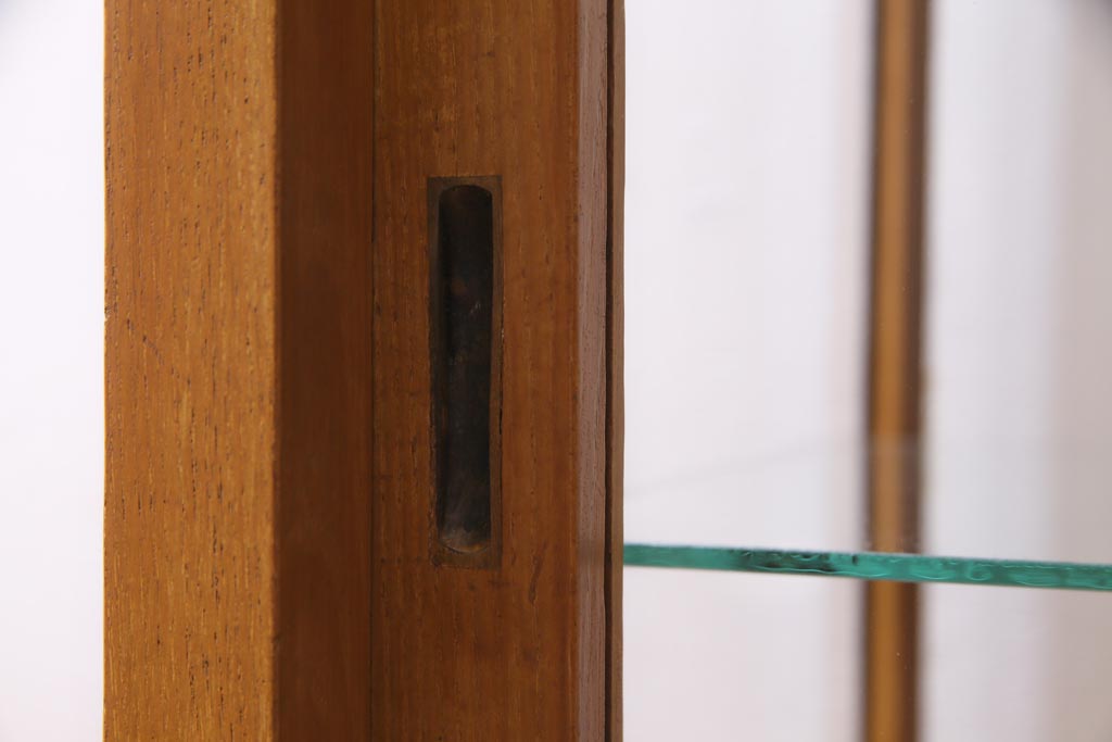 レトロ家具　ナラ材　パンケースとして使われていた木の魅力たっぷりのガラスケース(ショーケース、陳列棚)(R-037445)