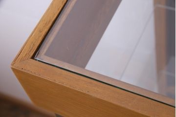 レトロ家具　ナラ材　パンケースとして使われていた木の魅力たっぷりのガラスケース(ショーケース、陳列棚)(R-037445)