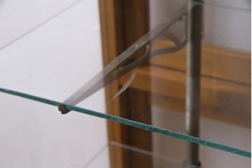レトロ家具　ナラ材　パンケースとして使われていた木の魅力たっぷりのガラスケース(ショーケース、陳列棚)(R-037445)