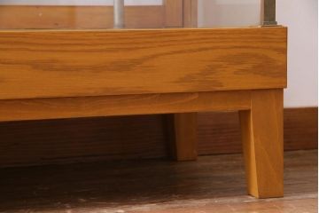 レトロ家具　ナラ材　パンケースとして使われていた木の魅力たっぷりのガラスケース(ショーケース、陳列棚)(R-037445)