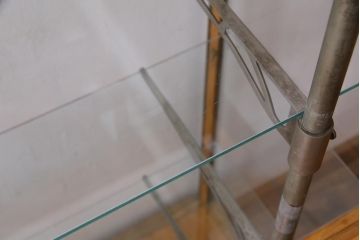 レトロ家具　ナラ材　パンケースとして使われていた木の魅力たっぷりのガラスケース(ショーケース、陳列棚)(R-037445)