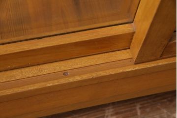 レトロ家具　ナラ材　パンケースとして使われていた木の魅力たっぷりのガラスケース(ショーケース、陳列棚)(R-037445)