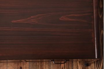レトロ家具　和製アンティーク　檜材　古い木の風合いが味わい深い文机(座机、ローテーブル)(R-037447)