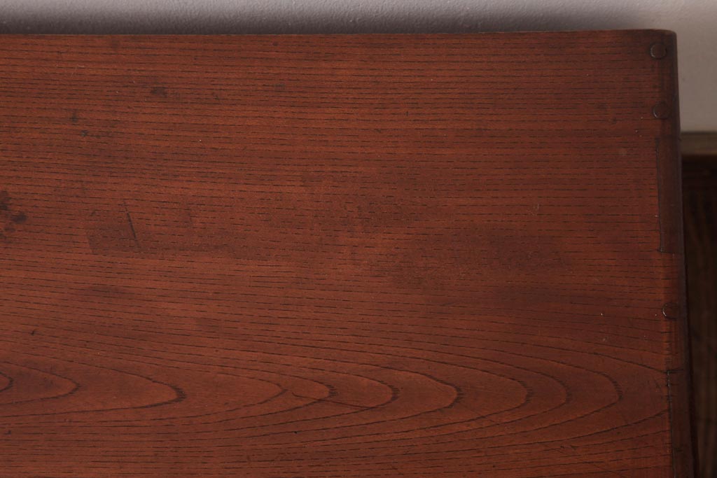 レトロ家具　昭和初期　栓材・桐材・楓　透かし彫り　上品な佇まいの文机(ローテーブル)(R-037449)