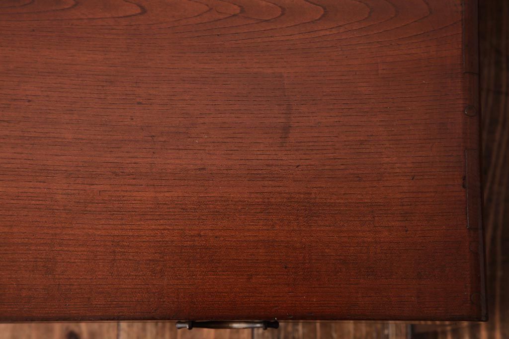 レトロ家具　昭和初期　栓材・桐材・楓　透かし彫り　上品な佇まいの文机(ローテーブル)(R-037449)