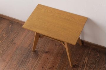 アンティーク家具　昭和初期　ナラ材製　北欧家具のようなスタイリッシュなサイドテーブル(R-037450)